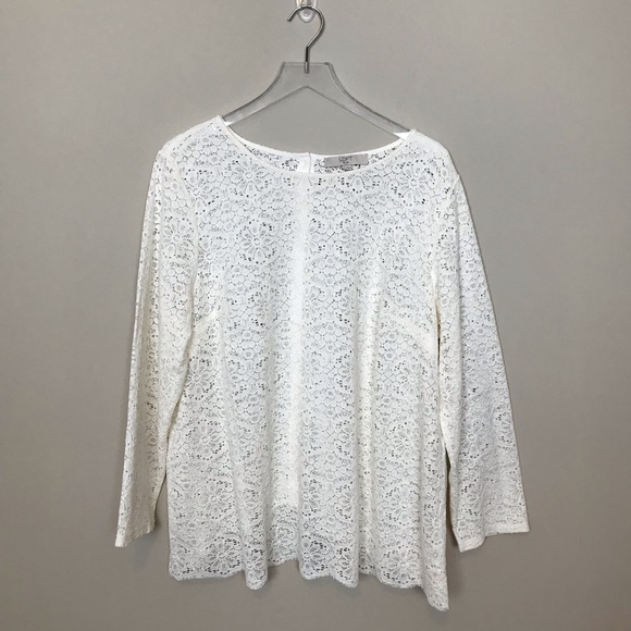 LOFT Tops - Loft Plus Cream Lace Top LOFT Tops - Loft Plus Cream Lace Top